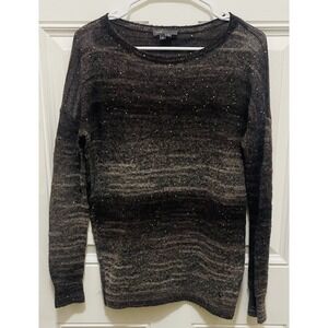 Vince Sequin Sweater‎ Sparkle Knit Pullover Long Sleeve Brown S/P